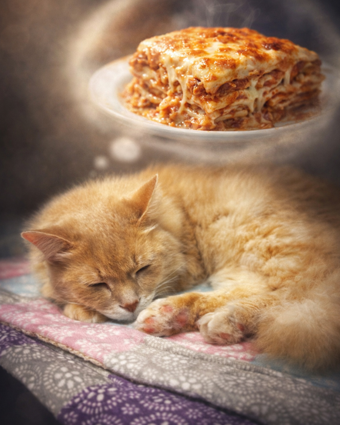 sleeping orange cat on patterned blankets sleeping orange cat on patterned blankets
