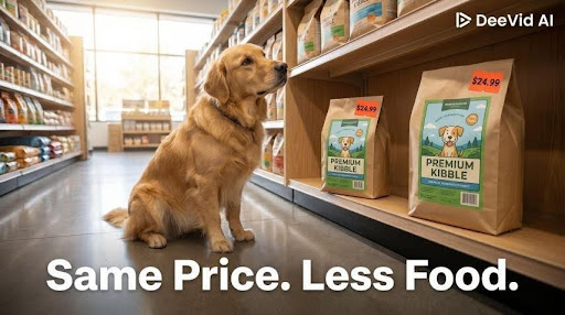 dog next to dog food